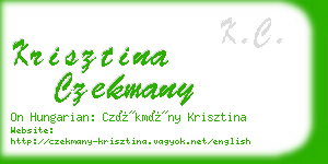krisztina czekmany business card